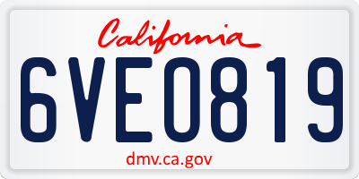 CA license plate 6VEO819