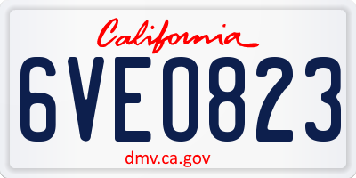 CA license plate 6VEO823