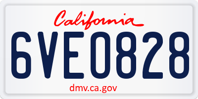 CA license plate 6VEO828