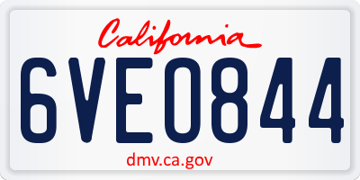 CA license plate 6VEO844