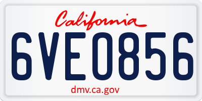CA license plate 6VEO856