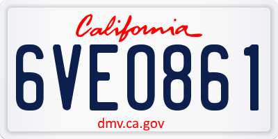 CA license plate 6VEO861