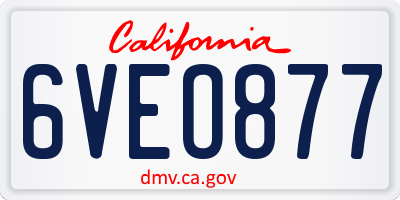 CA license plate 6VEO877