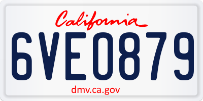 CA license plate 6VEO879