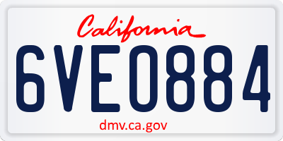 CA license plate 6VEO884