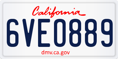CA license plate 6VEO889