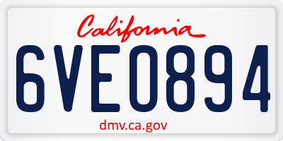 CA license plate 6VEO894