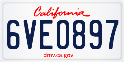 CA license plate 6VEO897