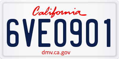 CA license plate 6VEO901