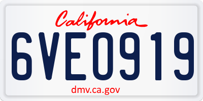 CA license plate 6VEO919