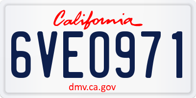 CA license plate 6VEO971
