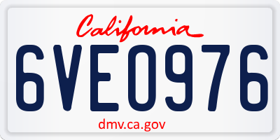 CA license plate 6VEO976