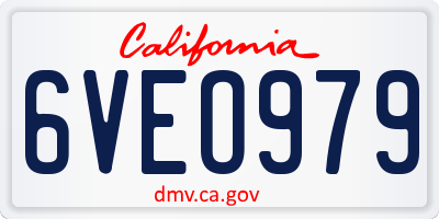 CA license plate 6VEO979