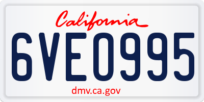 CA license plate 6VEO995