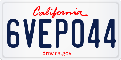 CA license plate 6VEP044