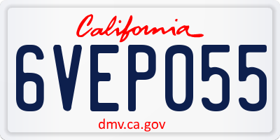CA license plate 6VEP055