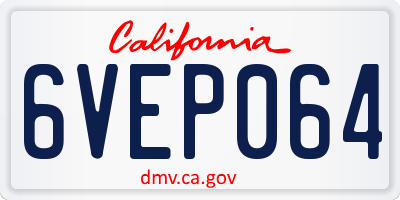 CA license plate 6VEP064