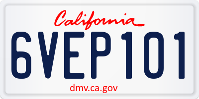 CA license plate 6VEP101