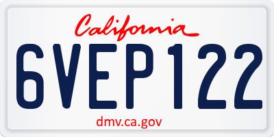 CA license plate 6VEP122