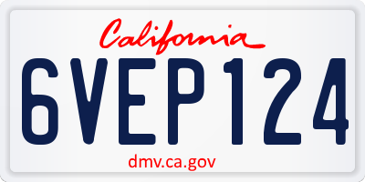 CA license plate 6VEP124