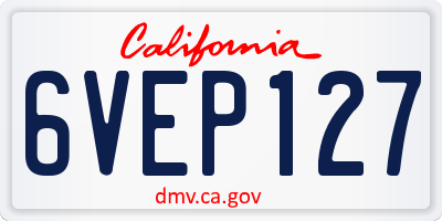 CA license plate 6VEP127