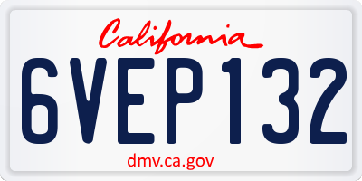 CA license plate 6VEP132
