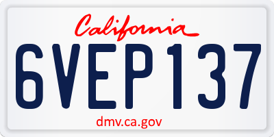 CA license plate 6VEP137