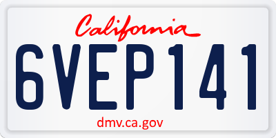 CA license plate 6VEP141