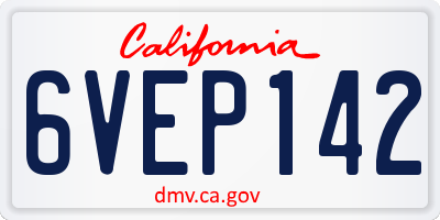 CA license plate 6VEP142