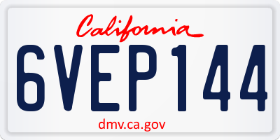 CA license plate 6VEP144