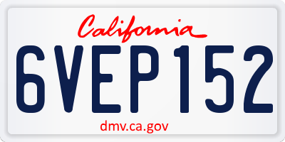 CA license plate 6VEP152
