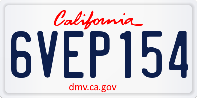 CA license plate 6VEP154