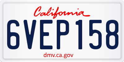 CA license plate 6VEP158