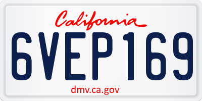 CA license plate 6VEP169