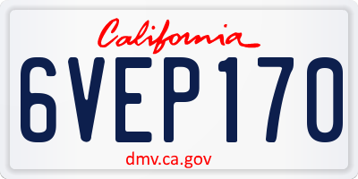 CA license plate 6VEP170