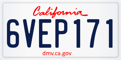 CA license plate 6VEP171
