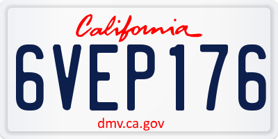 CA license plate 6VEP176
