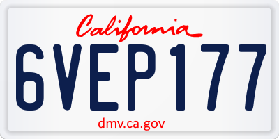 CA license plate 6VEP177