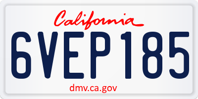 CA license plate 6VEP185