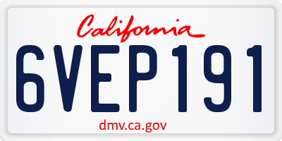 CA license plate 6VEP191