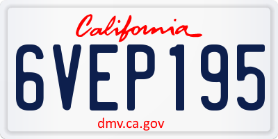 CA license plate 6VEP195