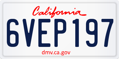 CA license plate 6VEP197