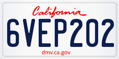 CA license plate 6VEP202