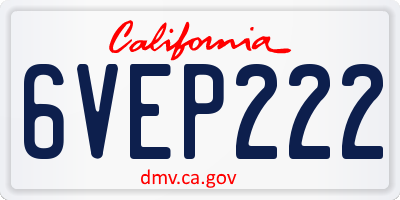 CA license plate 6VEP222