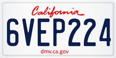 CA license plate 6VEP224