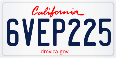 CA license plate 6VEP225