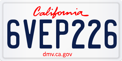 CA license plate 6VEP226