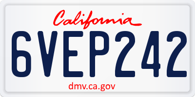 CA license plate 6VEP242