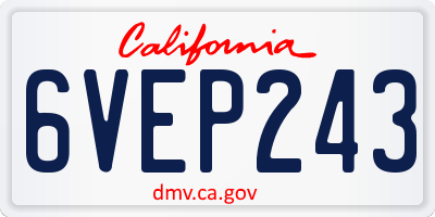CA license plate 6VEP243