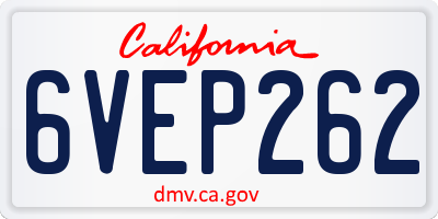 CA license plate 6VEP262
